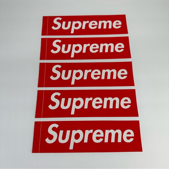 5 Pack Supreme Red Box Logo Stickers Pristine NWT - Picture 3 of 5